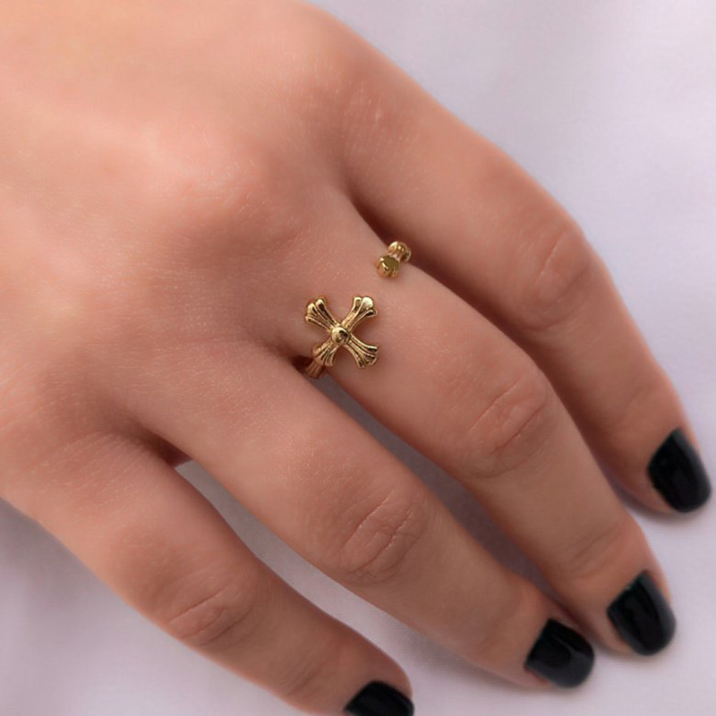 OFILIA jewels kallirroi gr faux bijoux γυναικεία χειροποίητα κοσμήματα δαχτυλίδι ατσάλινο επίχρυσο σταυρός